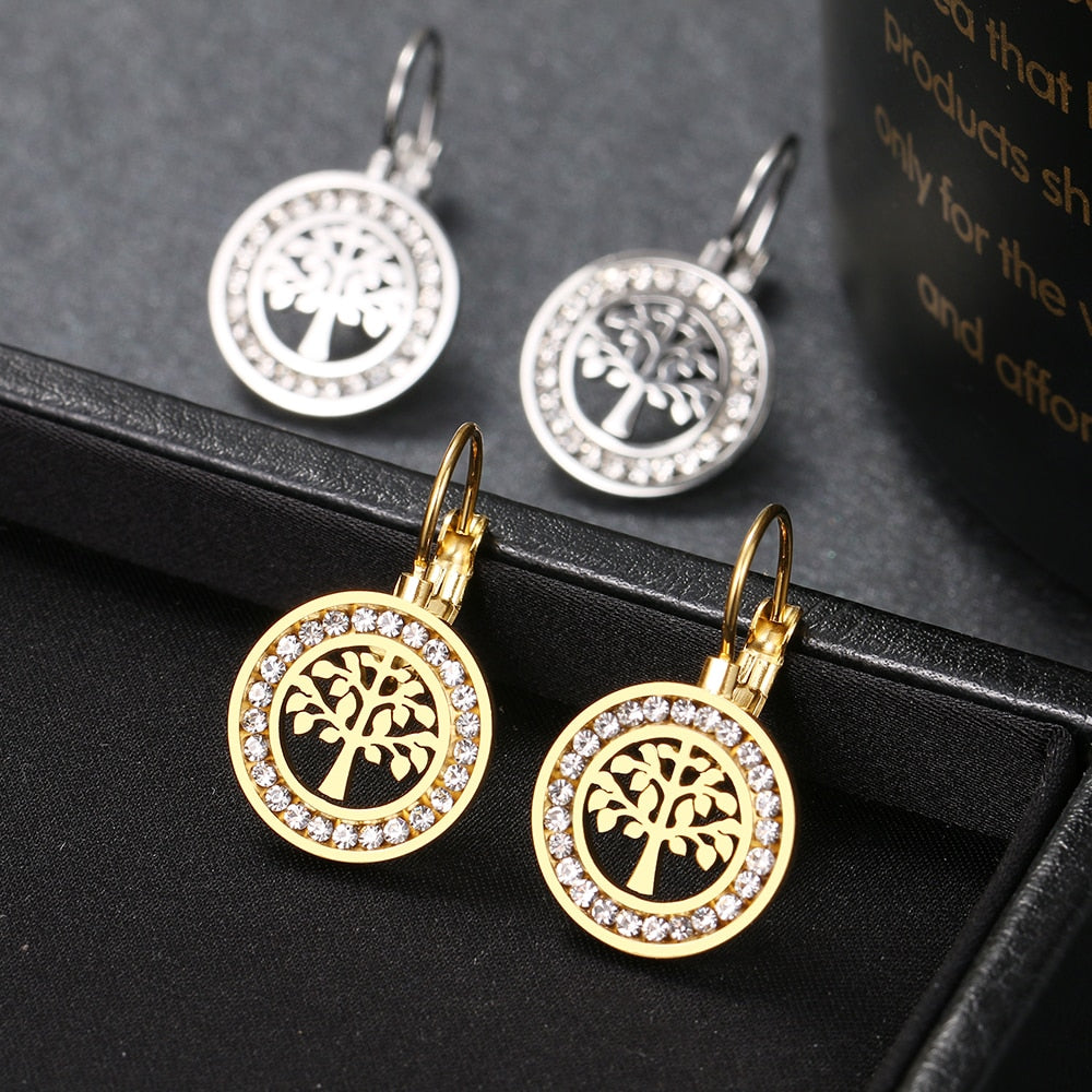 pendientes arbol de la vida oro y plata