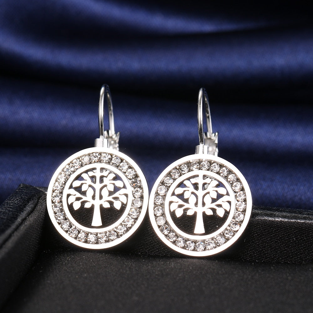 pendientes arbol de la vida plata