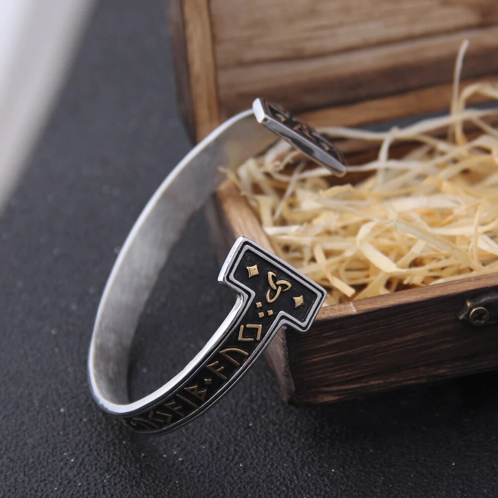 pulsera artesanal runas acero