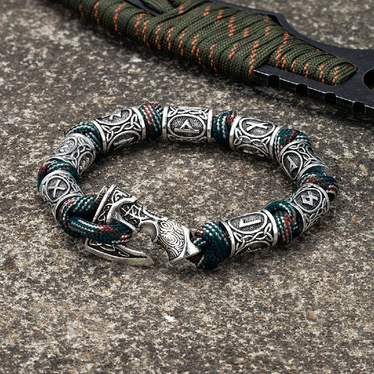 brazalete hacha runas verde