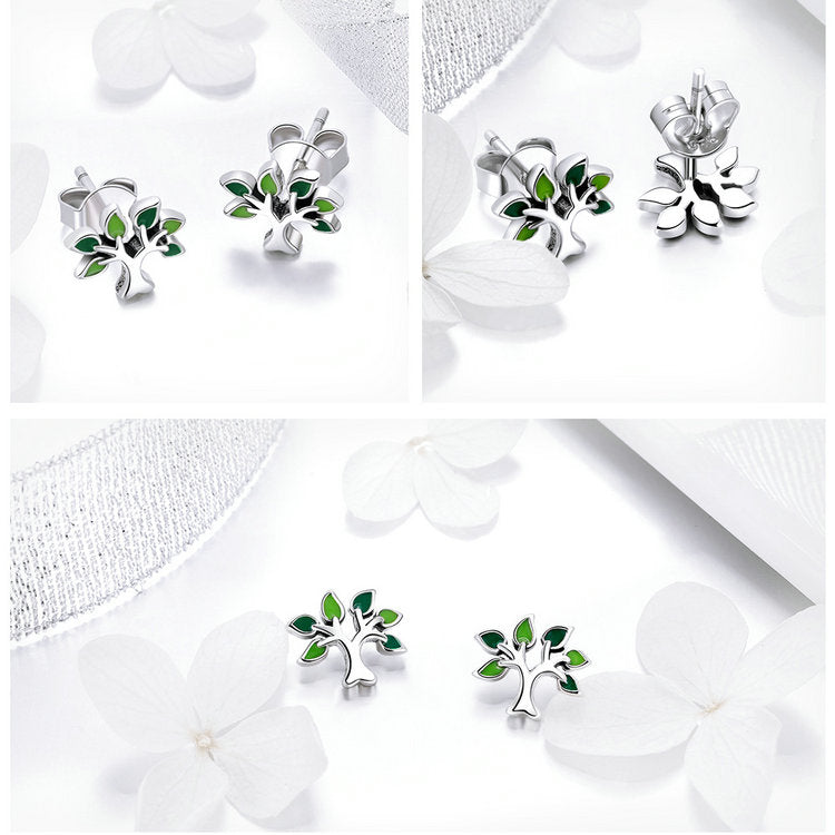 pendientes arbol plata