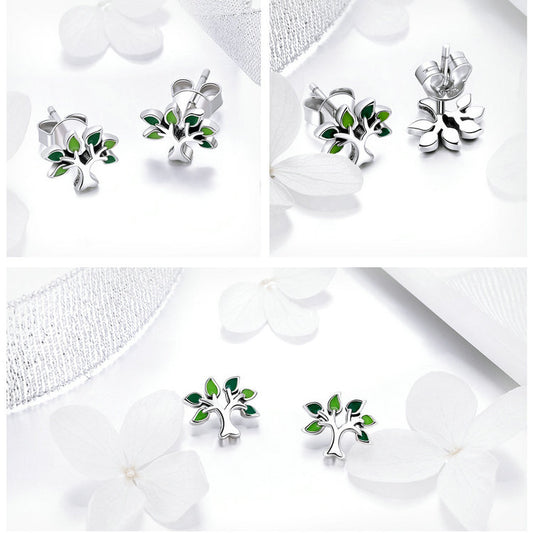 pendientes arbol plata