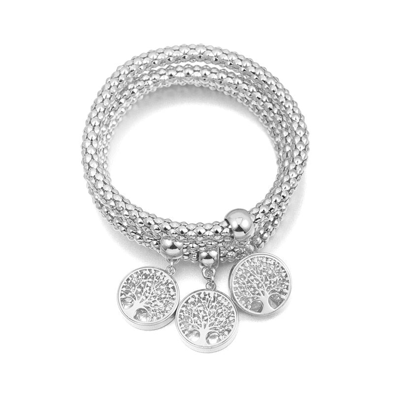 pulseras arbol de la vida plateado