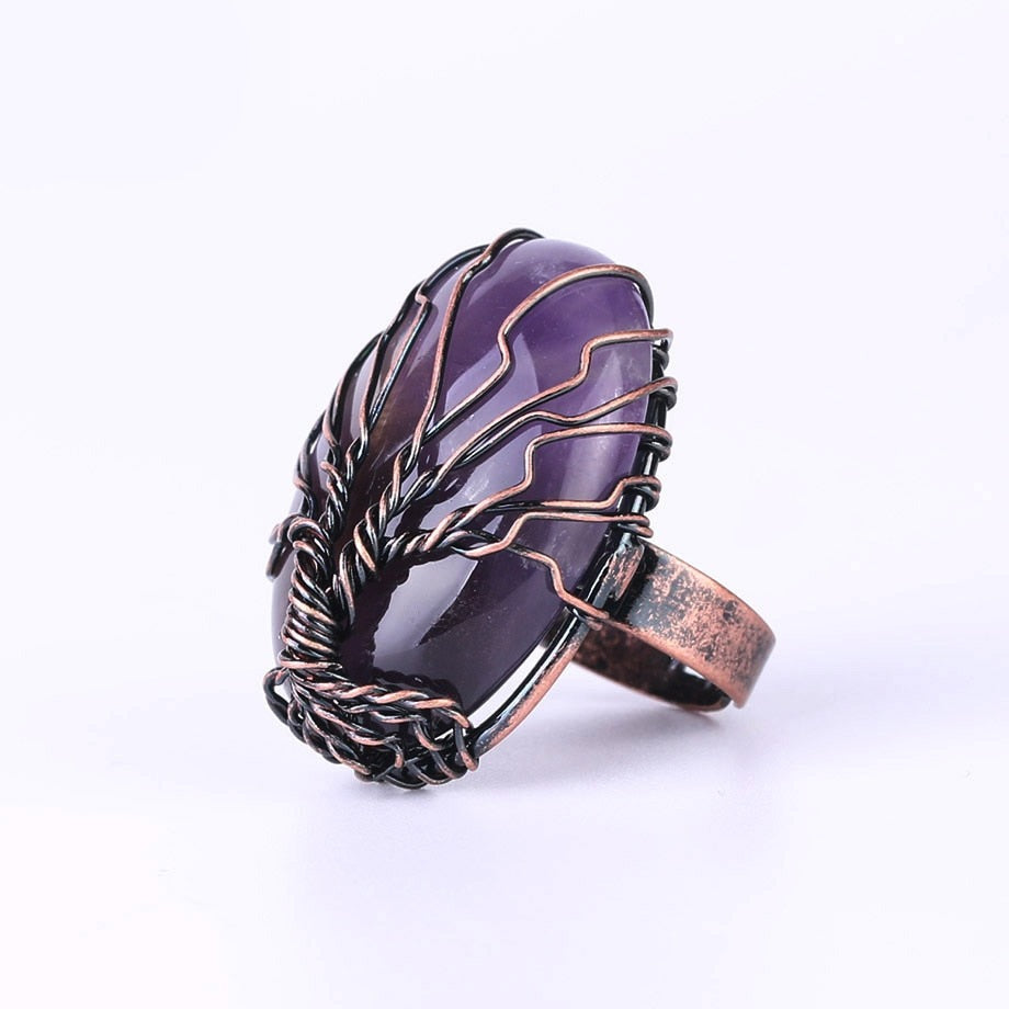anillo arbol de la vida mujer amatista