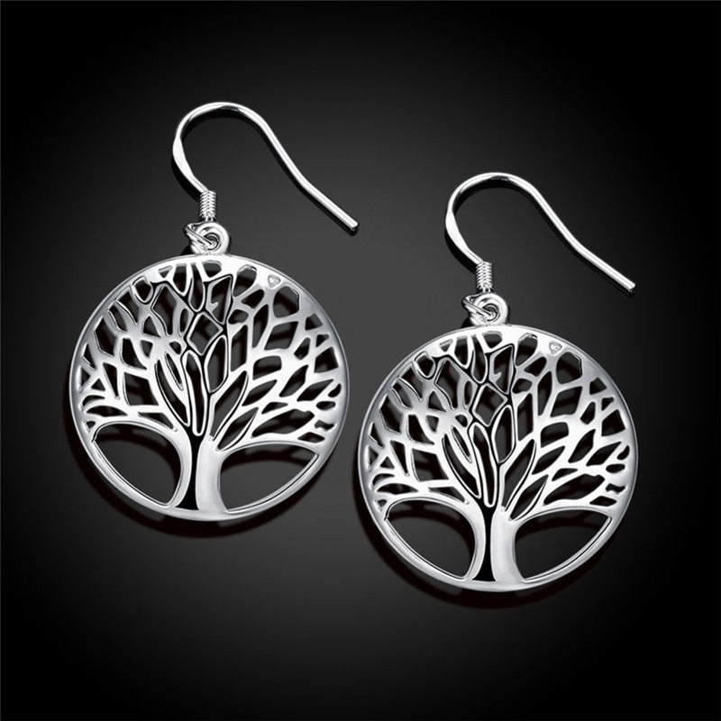 pendientes el arbol de la vida plata
