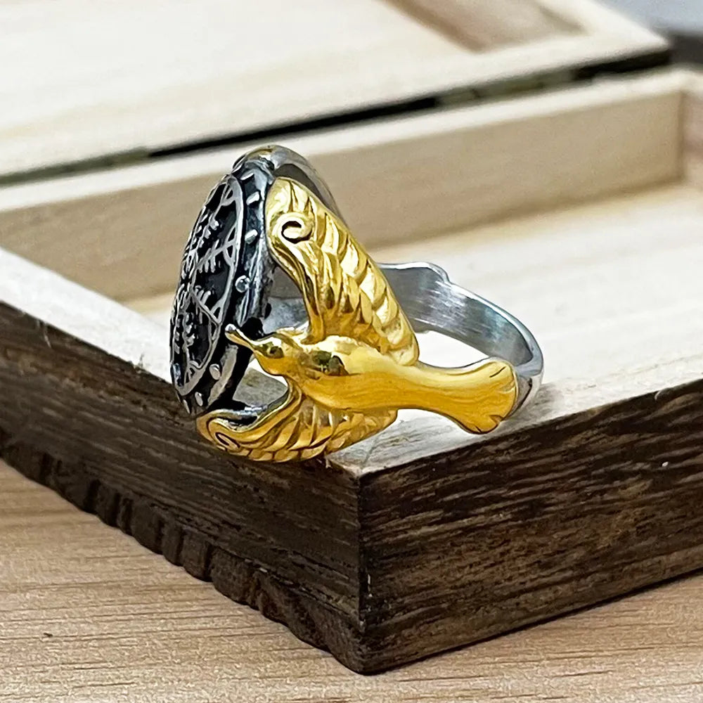 anillo brujula aegishjalmur