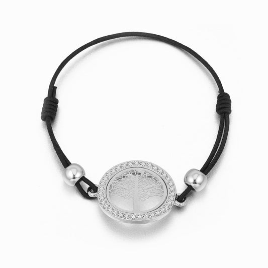 pulsera arbol de la vida hilo plata