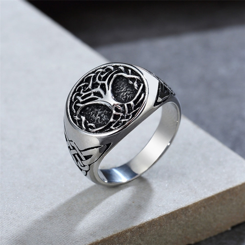 anillo arbol de la vida plateado