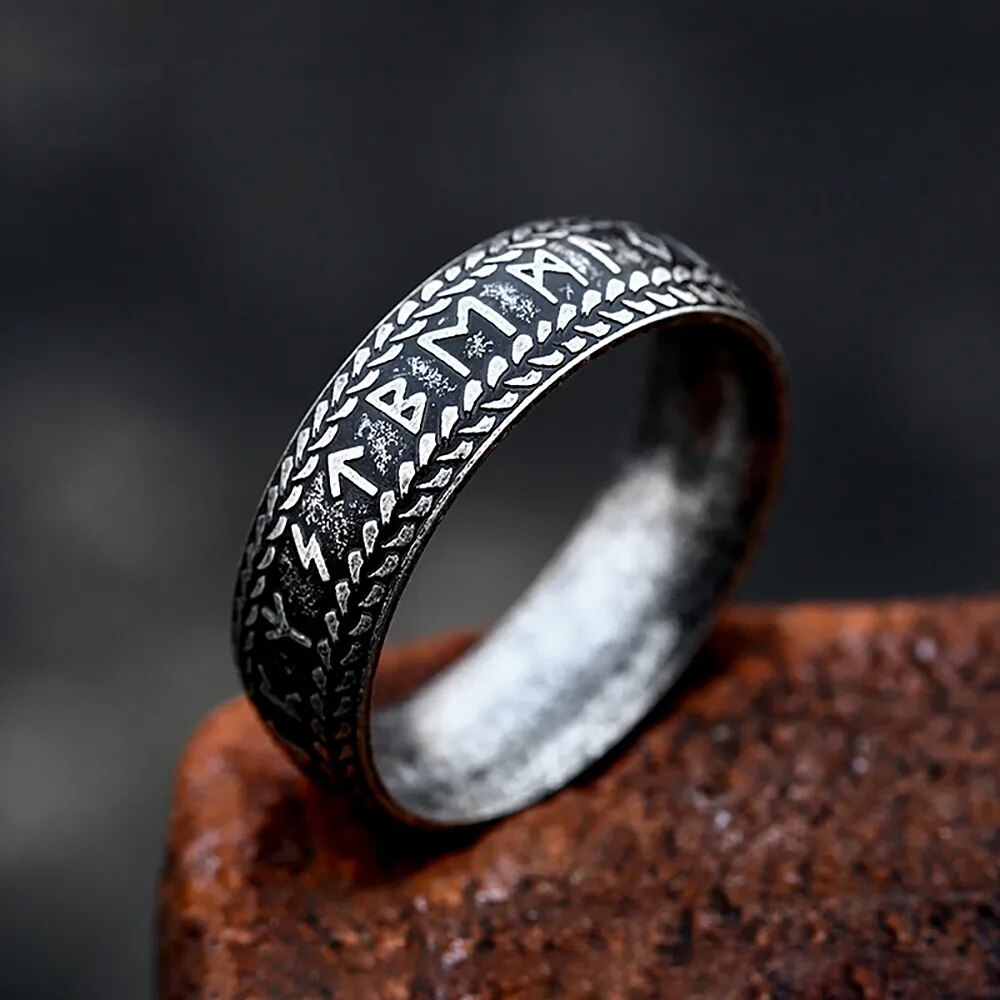 anillo acero runas