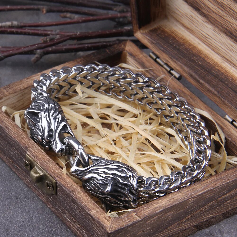 brazalete de lobo plata