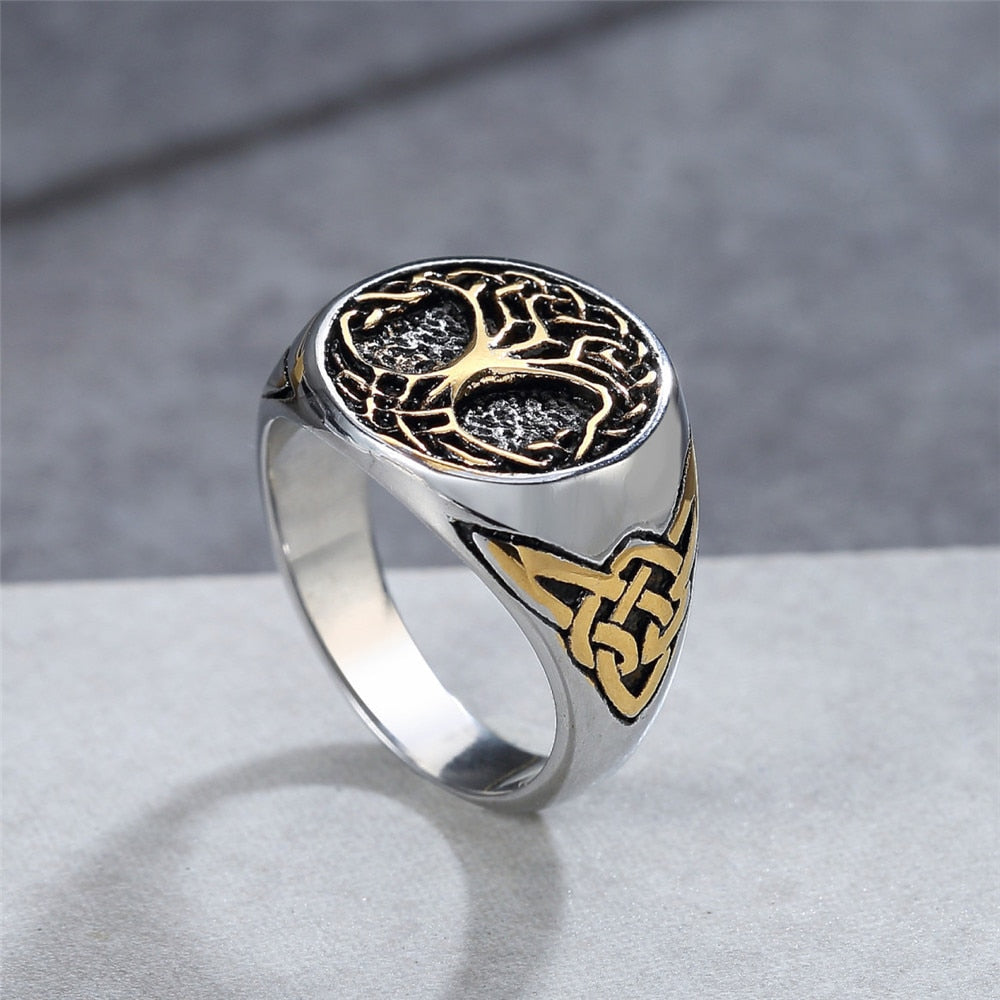 anillo arbol de la vida dorado