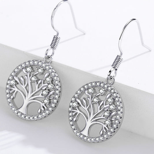 aretes arbol de la vida plateado