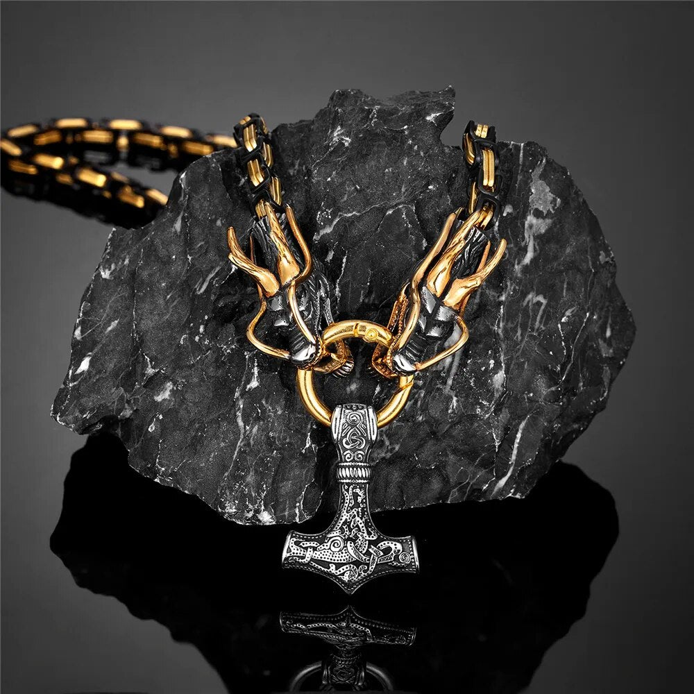 collar dragon mjolnir acero
