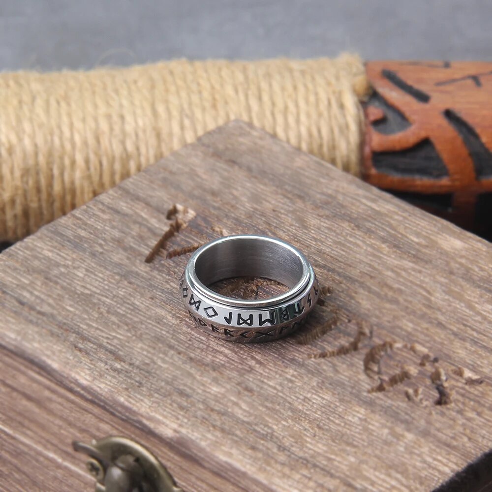 anillo hombre runas vikingas plata
