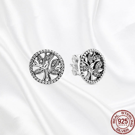 pendientes arbol de la vida plata