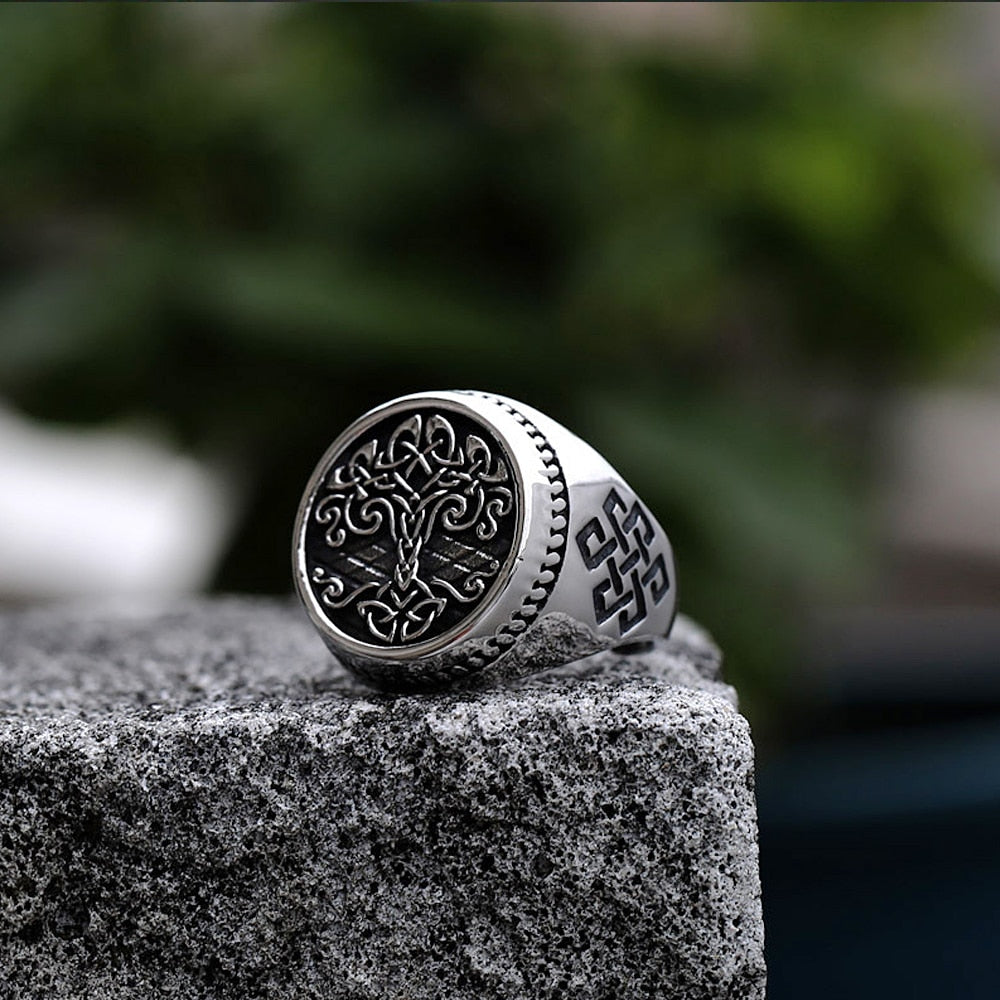 anillo arbol de la vida plata y oro