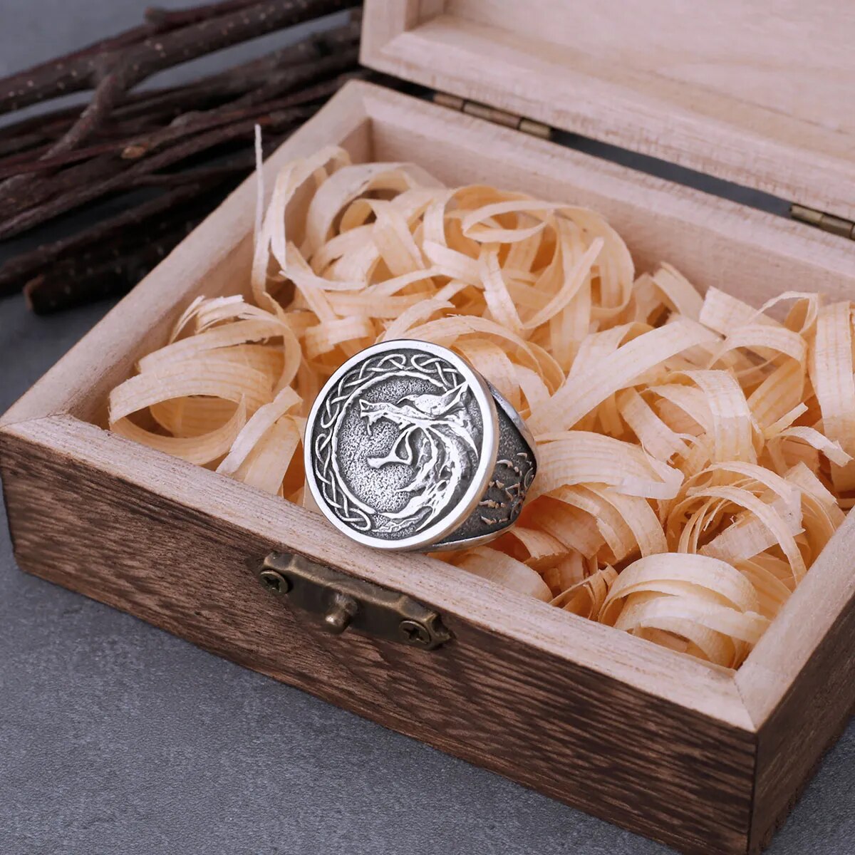 anillo vikingo lobo witcher