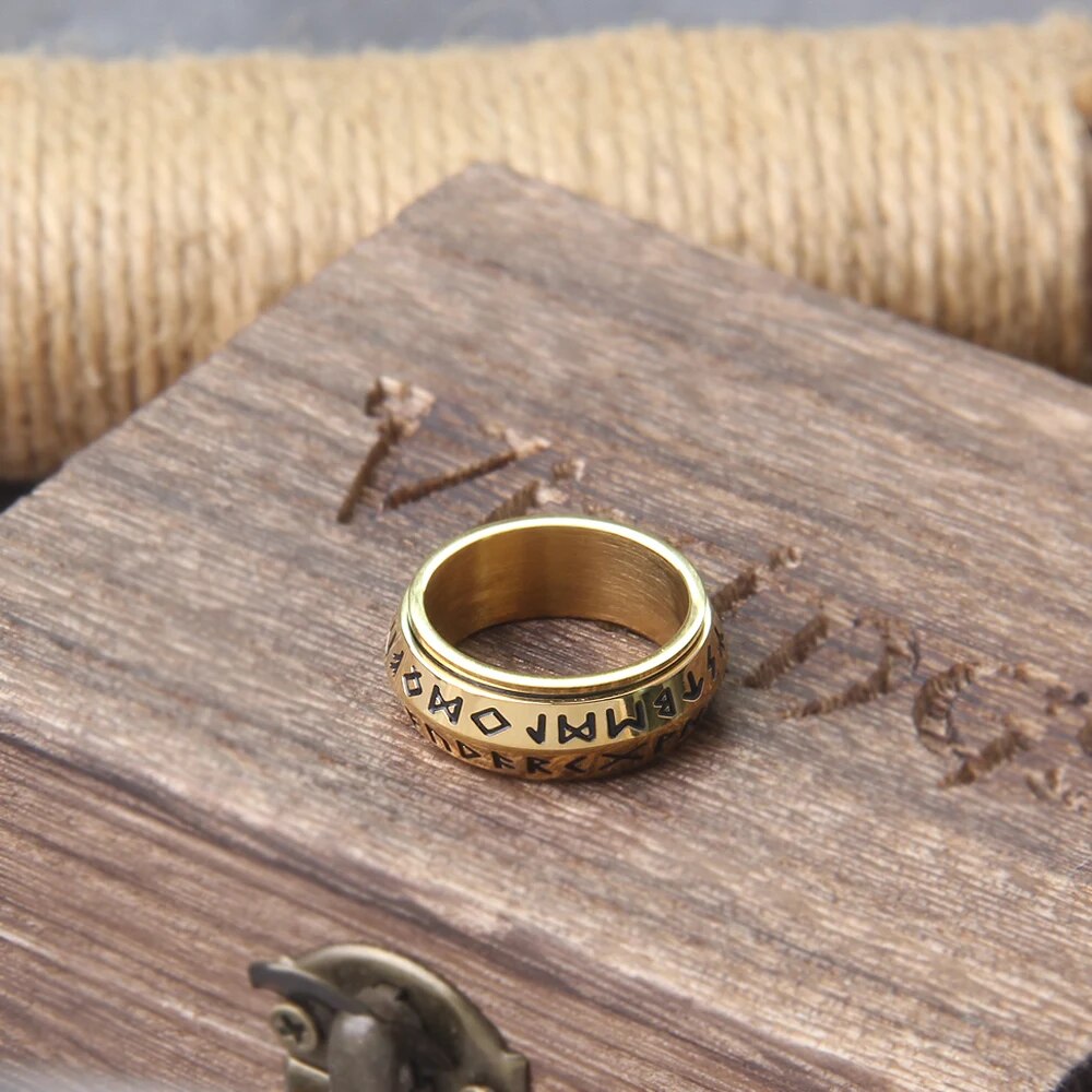 anillo hombre runas vikingas oro