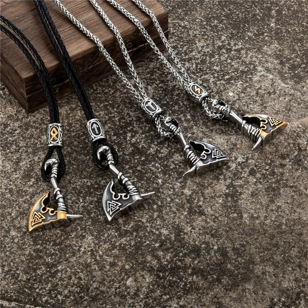 collares hachas valknut
