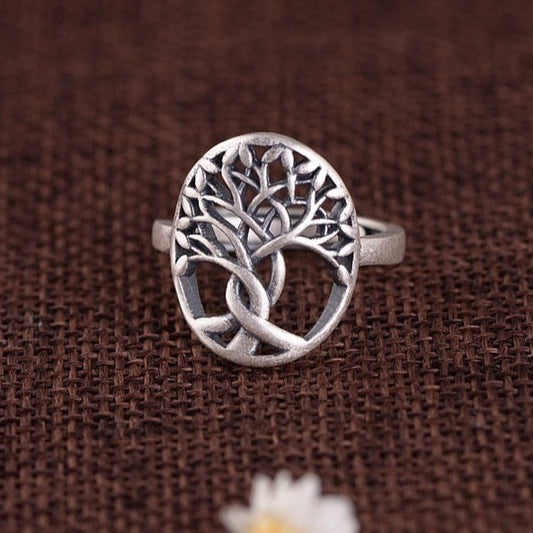 anillo de plata arbol de la vida ajustable