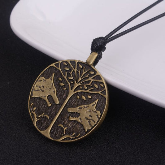collar lobo yggdrasil dorado