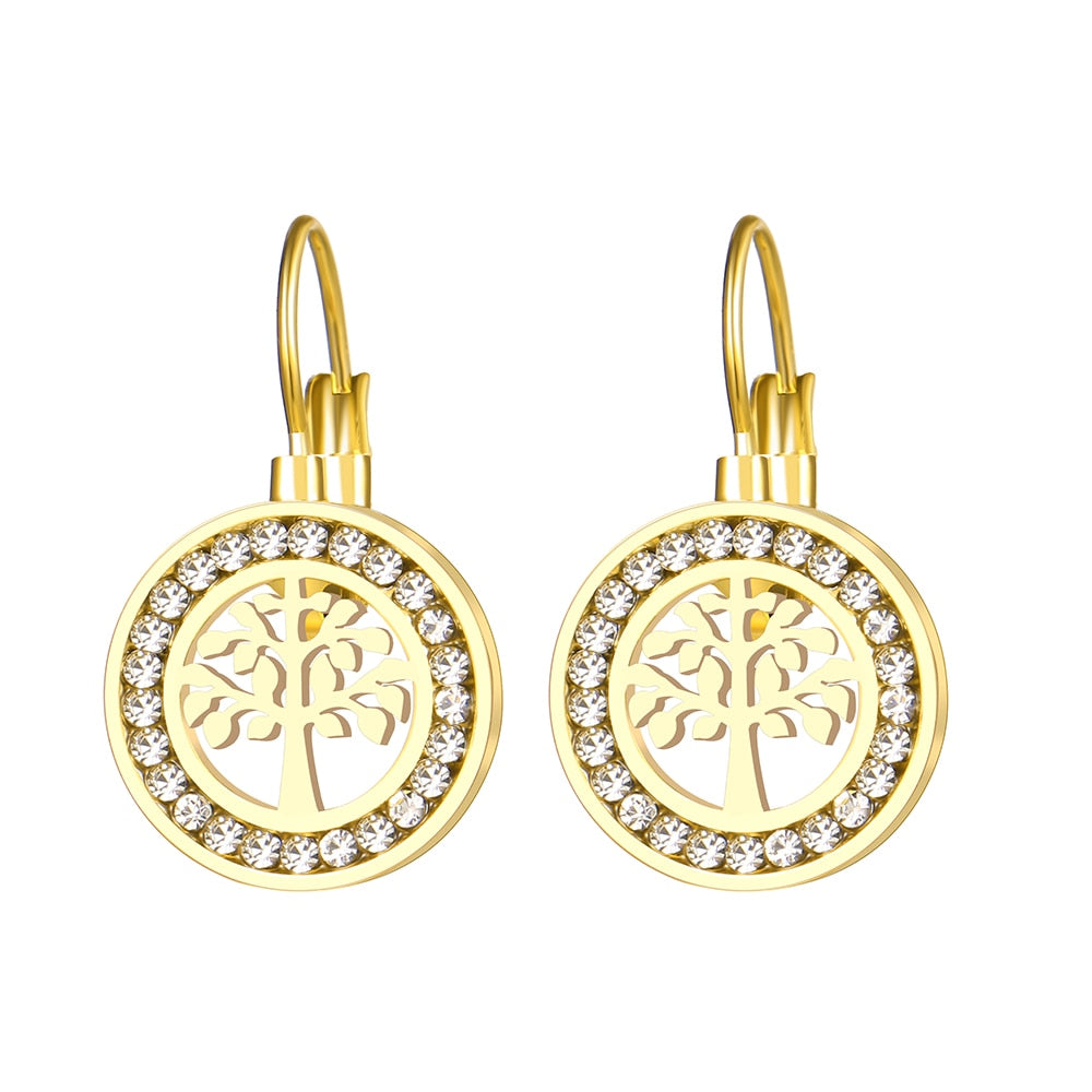 pendientes arbol de la vida oro