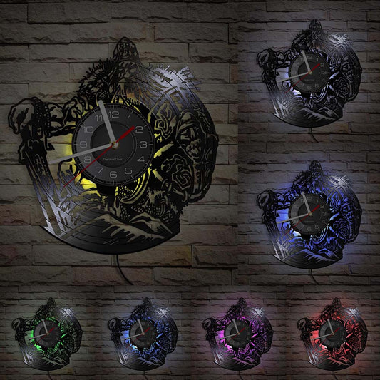 reloj de pared luz led guerrero