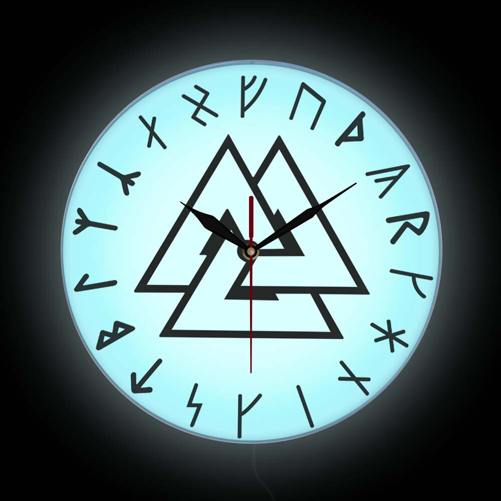reloj de pared valknut azul