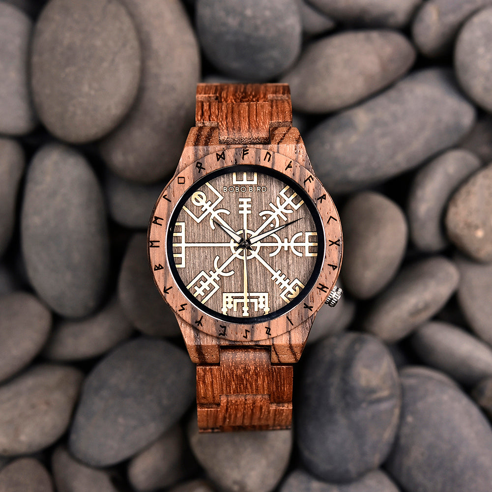 reloj madera vegvisir marron