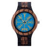 reloj madera mujer azul