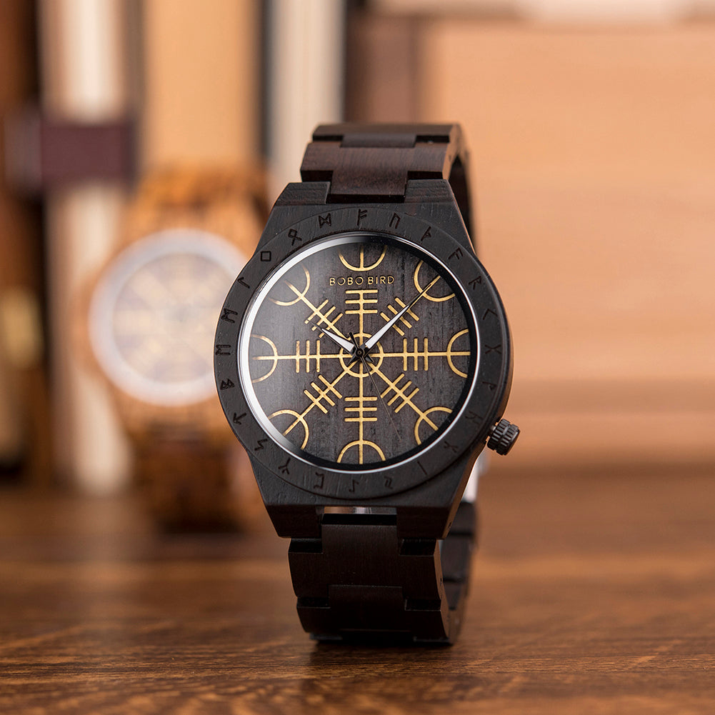 reloj madera vikingo