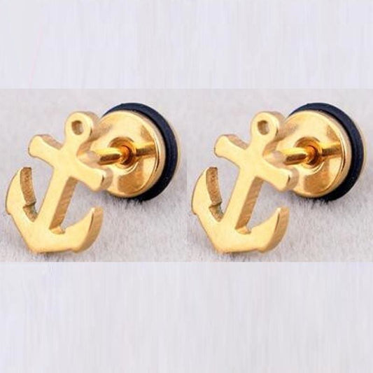 ancla marina pendiente oro