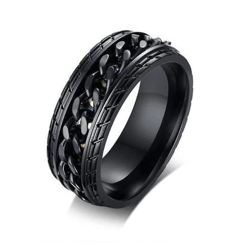 anillo cadena negra