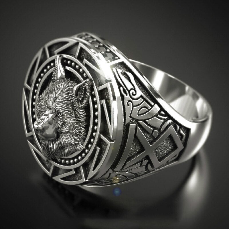 anillo vikingo lobo