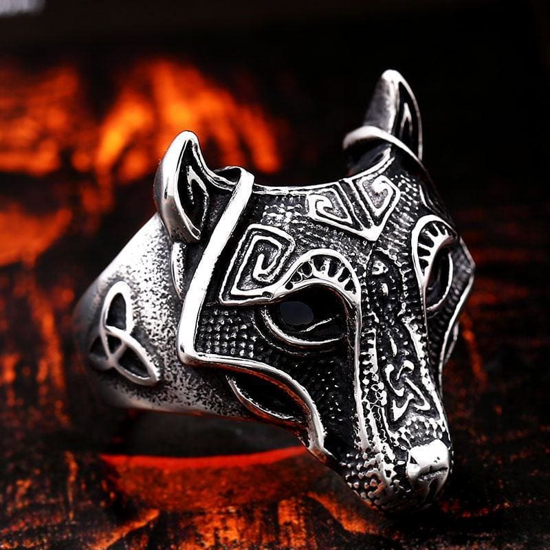 anillo vikingo fenrir