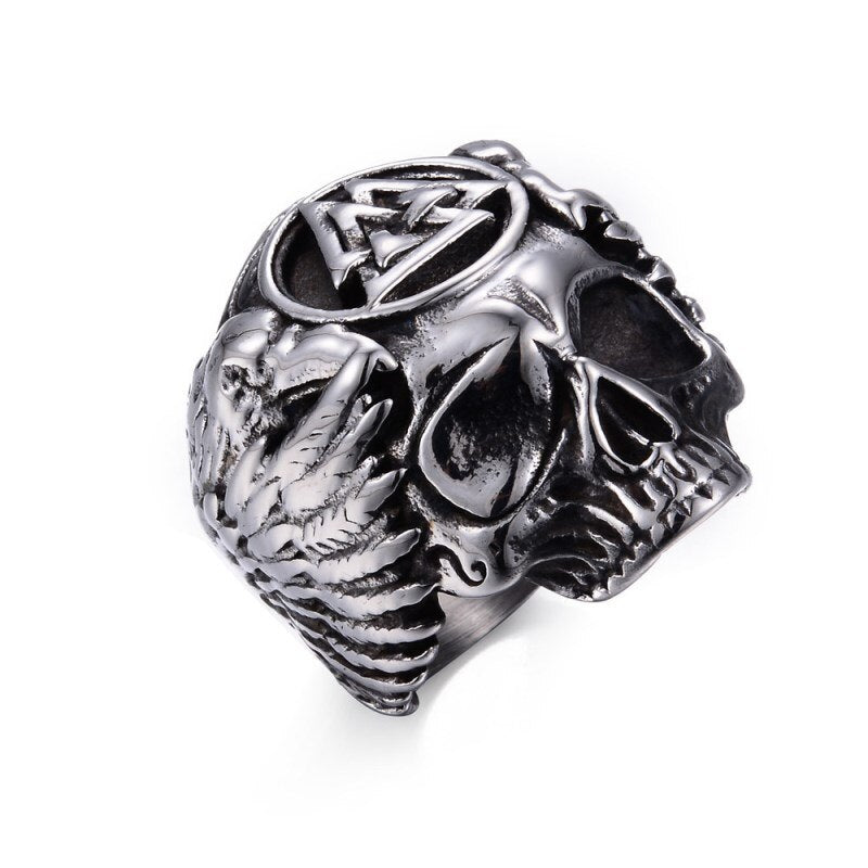 anillo nordico craneo valknut