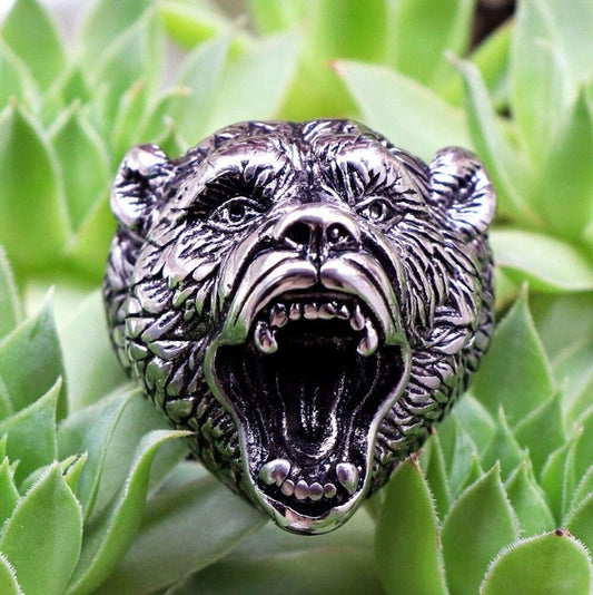 anillo cabeza oso