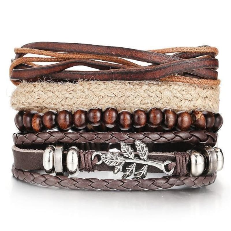 Pulsera vikingo cuero