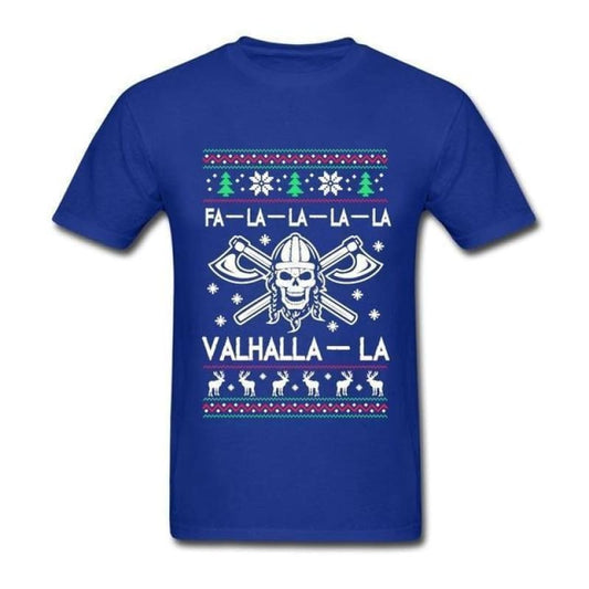 camiseta valhalla navidad azul