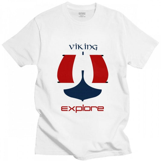 camiseta vikinga barco blanco