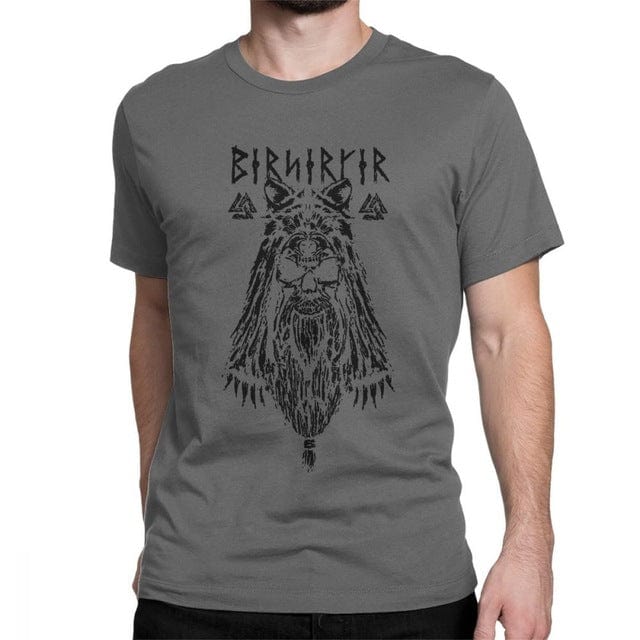 camiseta vikinga berserker gris oscuro
