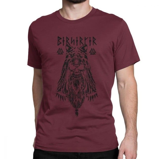 camiseta vikinga berserker rojo oscuro