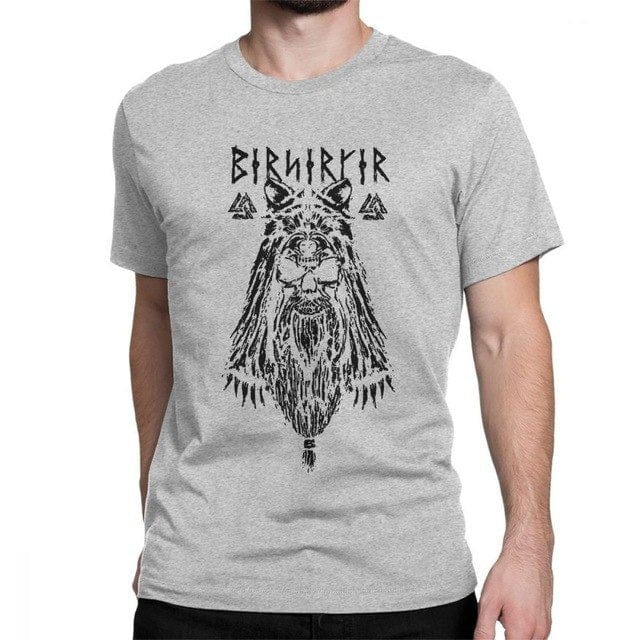 camiseta vikinga berserker gris