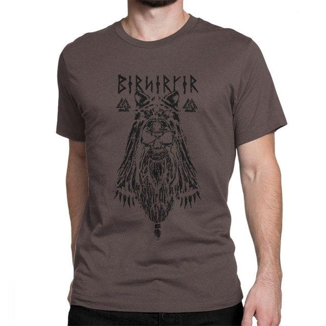 camiseta vikinga berserker marron