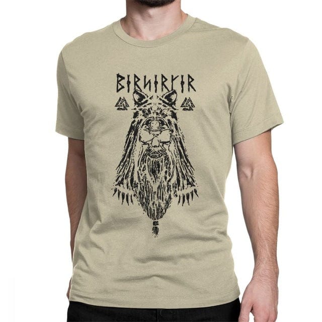 camiseta vikinga berserker beige