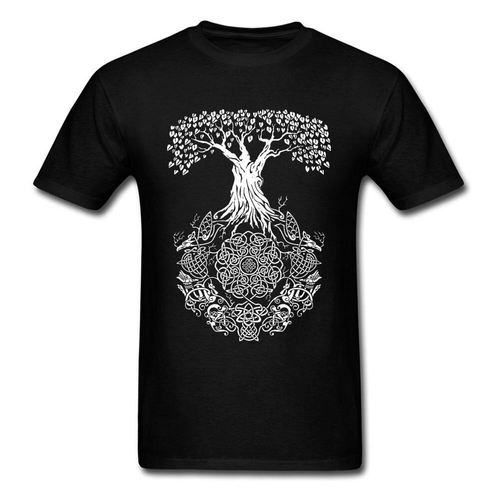 camiseta vikinga yggdrasil negro