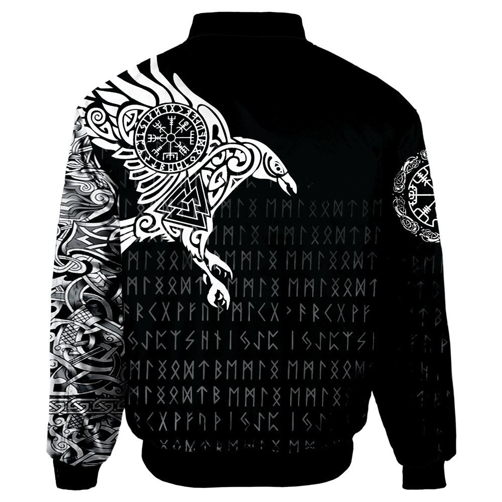 chaqueta cuervo vikingo blanco