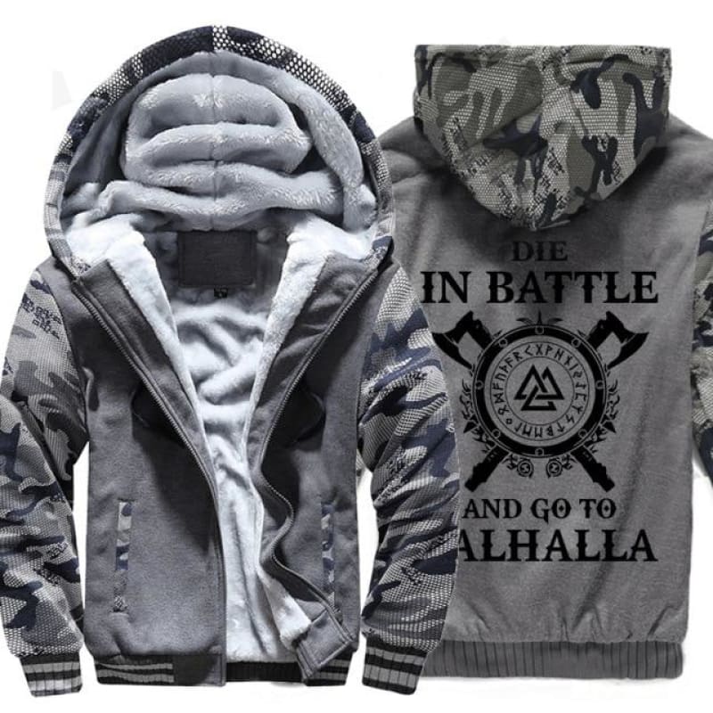 chaqueta vikinga valhalla gris oscuro