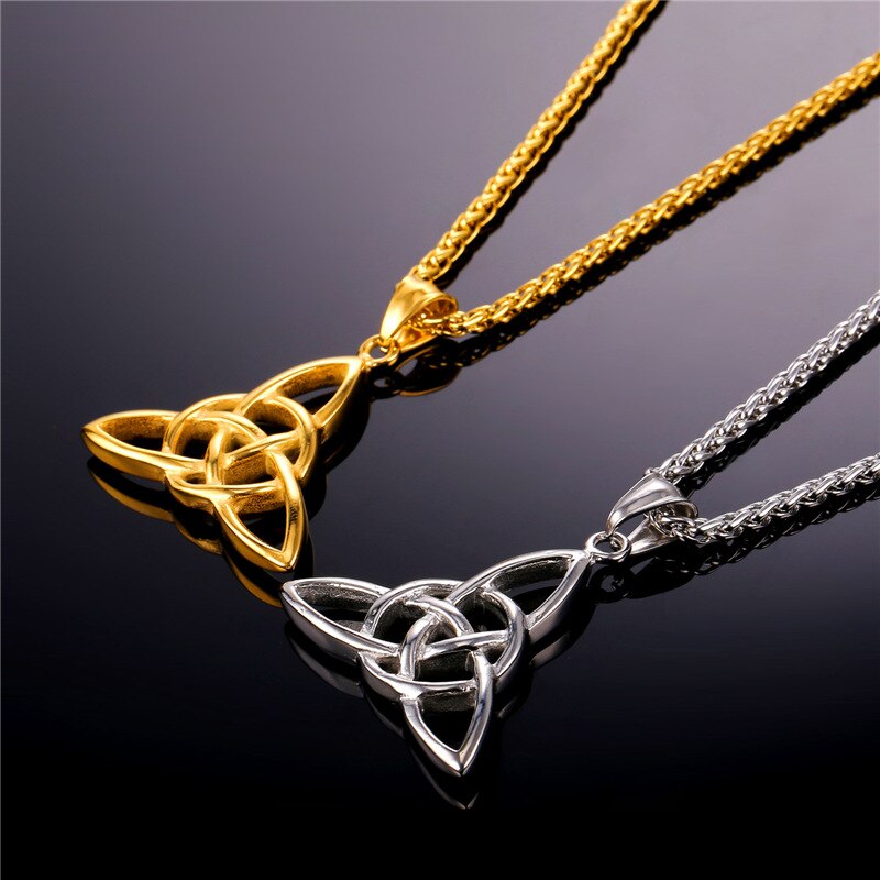 collar triqueta oro plata