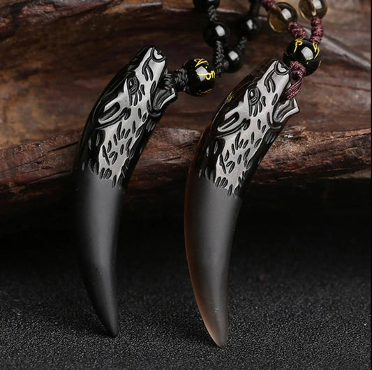 Colgante Obsidiana Lobo